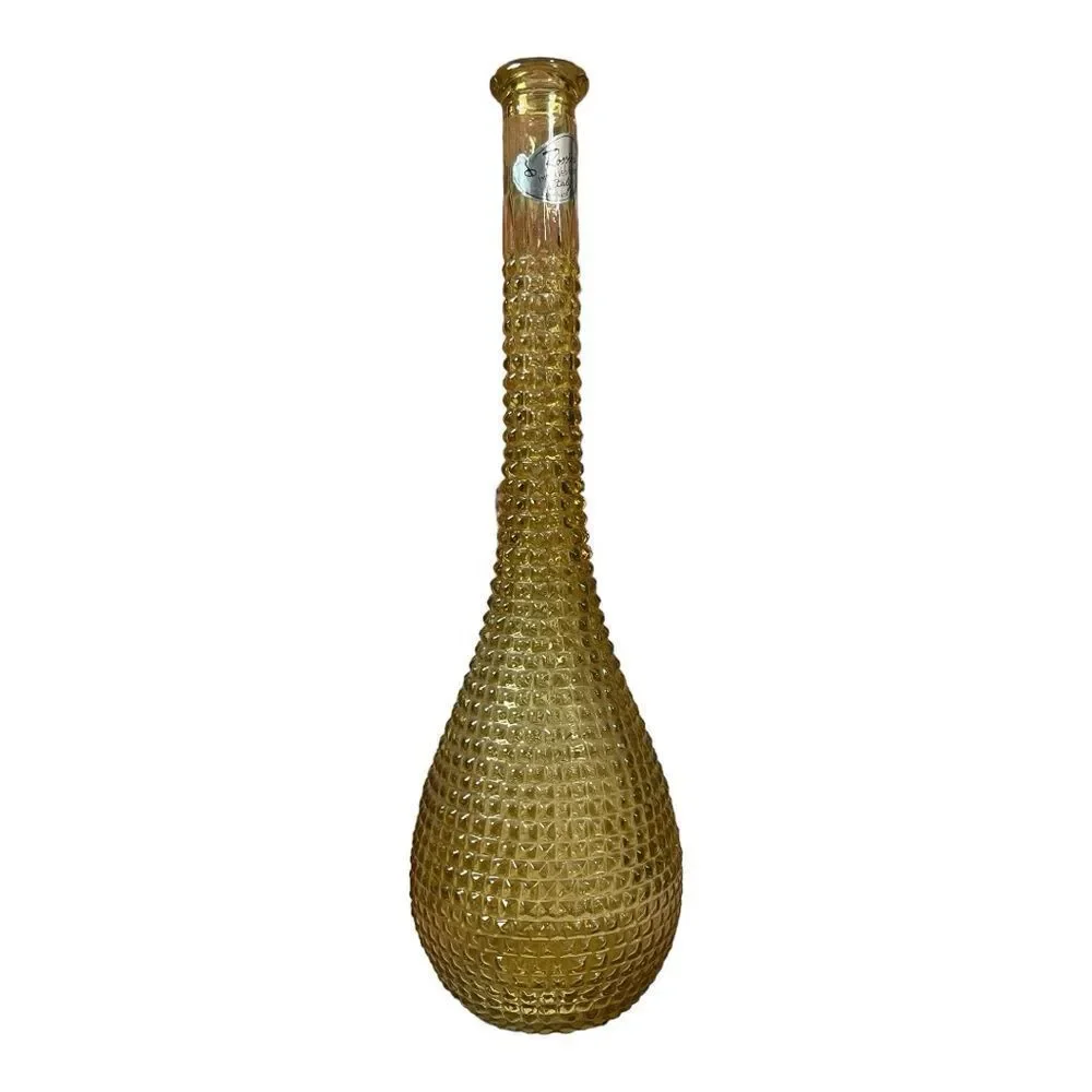 Vintage MCM Rossini Made In Italy Empoli Genie Bottle Amber Glass Vase